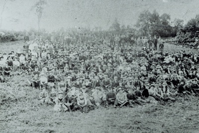 Group photograph of people attending the Cabrach picnic ; 1920s; CT.2022.03.07