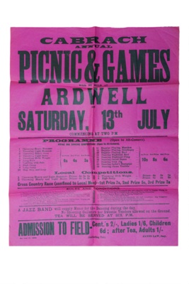 Poster for the Cabrach picnic; c.1920s; CT.2022.03.05