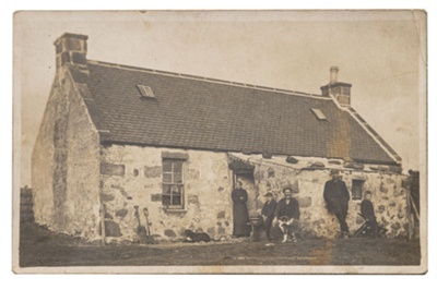 Photograph, group in front of Back o Hill, Cabrach; c.1880s; CT.2023.04.02