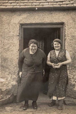 Photograph, 'Teeny' or Tina Gordon and housekeeper, Cabrach; 1950s; CT.2022.04.13