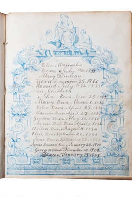 Photograph, frontispiece from family bible; 1900s; CT.2022.13.2