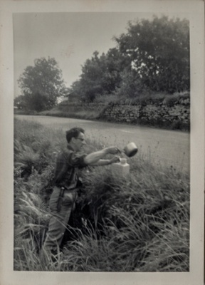 Photograph, collecting water, Cabrach; 1960s; CT.2022.04.09