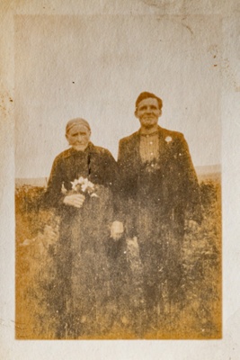Photograph, Mrs Kellas and her son James 'Hillies', Cabrach; 1940s; CT.2022.04.14