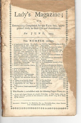 1775 MAGAZINE AMERICAN WAR LEXINGTON AND CONCORD; Lady's Magazine; 06/1775; 2015.1