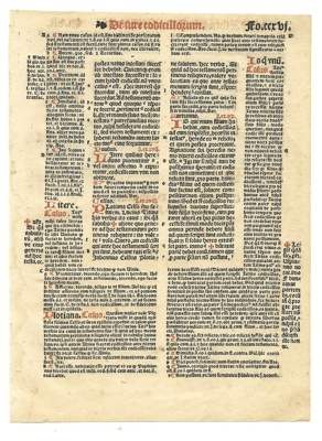 1539 French Renaissance Leaf/page in red &
black; 1539; 2013.3