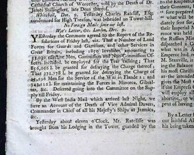 Edinburgh Evening Courant, Details on the beheading of a Englishman in the Jacobite Rebellion, December 15, 1746; Edinburgh Evening Courant; 12/15/1746; 2024.2