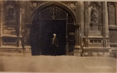 Kchl KCHL 1920s Man outside Cathedral; 1920s; 13143 | eHive
