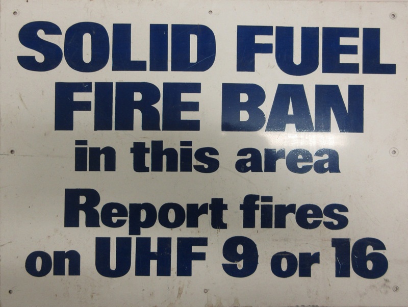 Solid Fuel Fire Ban Sign (400 x 300mm high); c. 1990 eHive