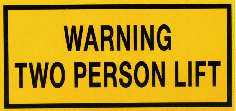 Sticker - Warning 2 person lift; 1999 | eHive