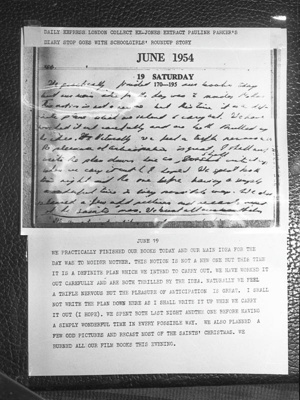 Crime. Evidence. Extract From Pauline Parker’s Diary, Saturday 19 June 1954, Three Days Before the Murder. Christchurch, Canterbury, New Zealand. image item