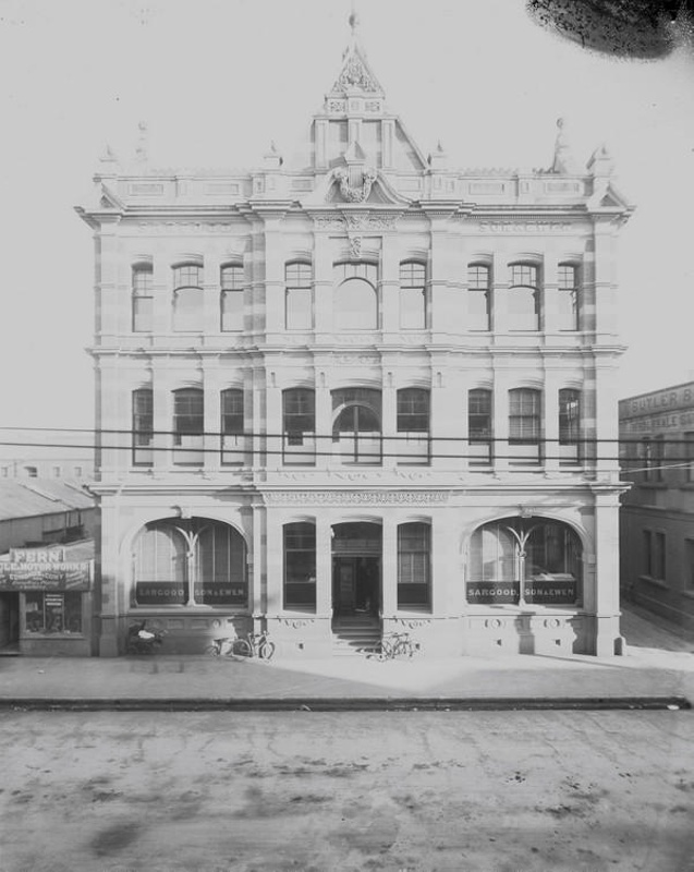 Central City. Building. Sargood, Son and Ewan. 92 Lichfield Street. Christchurch, Canterbury, New Zealand.