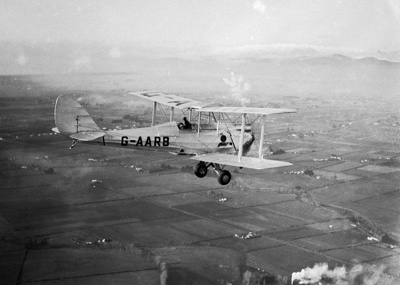 Jean Batten Aviation Photo, cruising over Christchurch, New Zealand image item