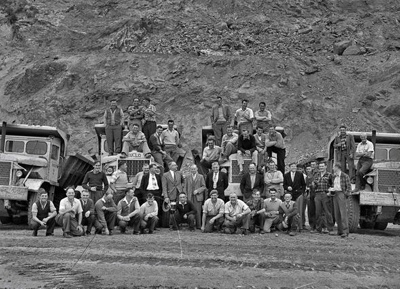 Cashin Quay Quarry, Workmen and Engineers. The Man Standing in the Dark ...