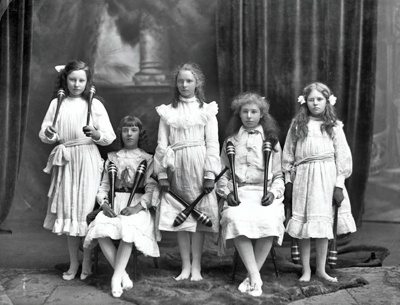 Portrait. Group of Girls with Clubs. Christchurch, Canterbury, New Zealand image item