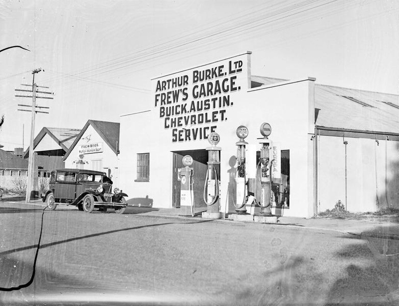 Service Station. Arthur Burke Ltd. Frew's Garage. Christchurch