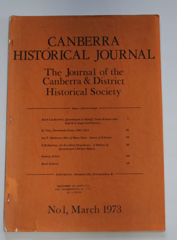 Canberra Historical Journal 1973; 2024.152 | eHive