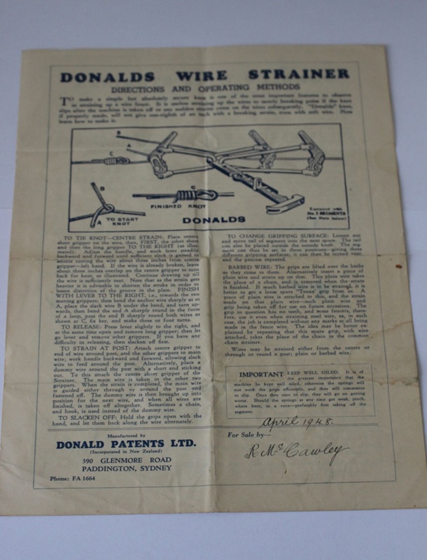 Advertisement for Donalds Wire Strainers 1948.; EF40.3 eHive