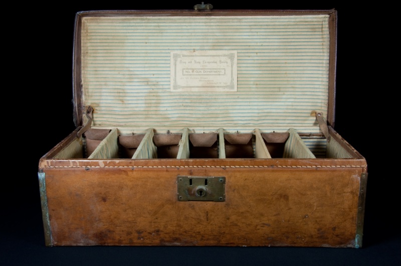 Cartridge magazine, leather; Army and Navy Cooperative Society; Early