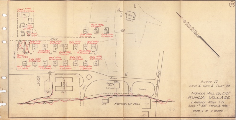 Record, Map; Pioneer Mill Co.; 3/3/1936; 2020.010.0927 | eHive