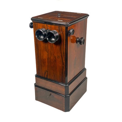 Chain-Stereoscope 'Américain, double socle, pans coupés', Rosewood; Wytenhove, Auguste;  c. 1895; M-ST043