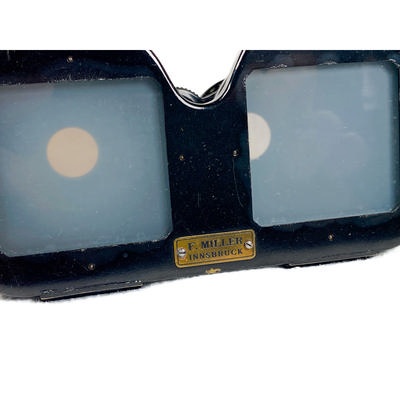 Stereoscope 'Stereo-Dioskop' with Reseller Storage Box; Miller, F.; c. 1925; M-SH072