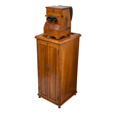 Tray-Stereoscope 'Planox Universel' with Original Storage Cabinet containing its Original Photo Collection; Plocq, Alexandre; c. 1929; M-SF003