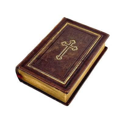 Religious book with a secret compartment with private nudes; c. 1900; M-A017 Religious book with a secret compartment with private nudes; c. 1900; M-A017