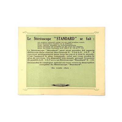Mattey advertisement 'Stéréoscope Standard'; M-D075