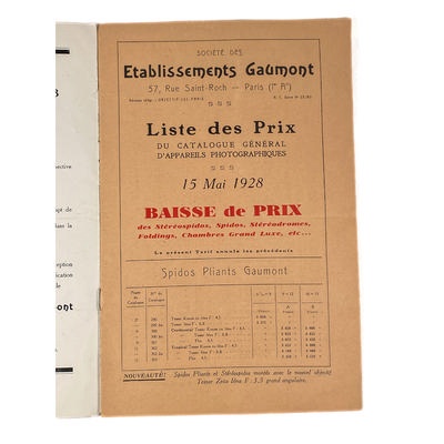 Catalogue Gaumont 1928; M-D010