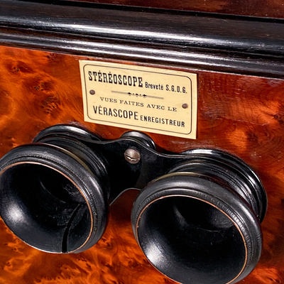 Chain-Stereoscope 'Vues faites avec le Vérascope Enregistreur' for 200 Views, Ronce de Thuya; Richard, Jules; c. 1895; M-SF004