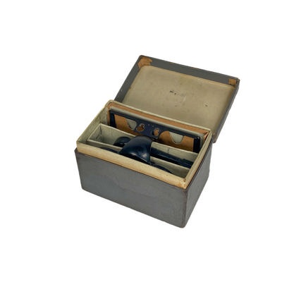 Foldable Stereoscope, Metal, with Original Storage Box; Kiev (Arsenal); c. 1950; M-ST069