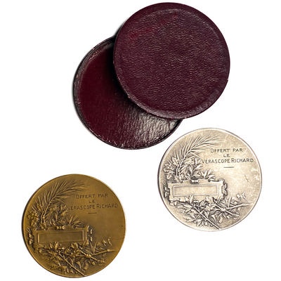 Medals Silver and Bronze 'Offert par le Vérascope Richard'; Richard, Jules; c. 1900; M-A012