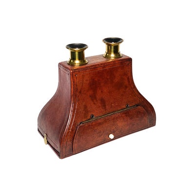 Brewster Stereoscope, Claudet Patent, Morrocan Leather, Luxe; Claudet, Antoine; c. 1855; M-SH009