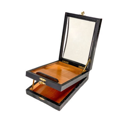 Convex Mirror 'Miroir à socle, 14x20, en bois noir gravé'; Mattey; c. 1910; M-A014