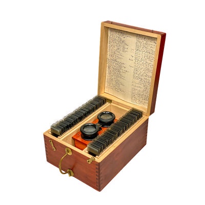 Boxed set of 50 stereo views and stereoscope; Mattey; c. 1910; M-V007