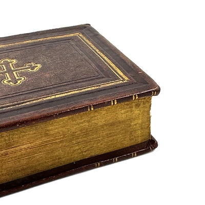 Religious book with a secret compartment with private nudes; c. 1900; M-A017