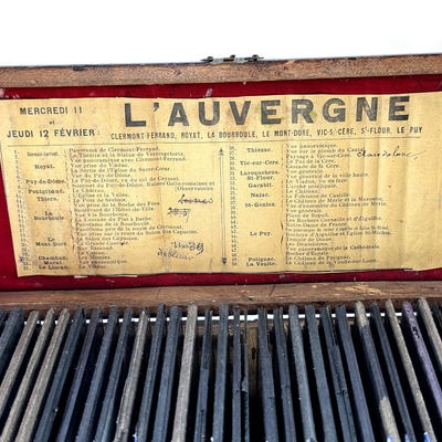 Kaiserpanorama picture set 'L'Auvergne' in original storage box with original labels; Fuhrmann, August; c. 1890; M-V006