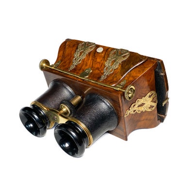 Binocular Stereoscope 'The Exhibition Opera Stereoscope', Brass Fittings, Luxe; London Stereoscopic & Photographic Company; 1862; M-SH002