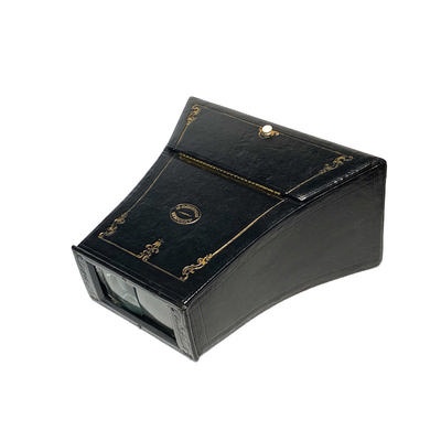 Brewster Stereoscope, Black Leather, Prismatic Lenses; American Stereoscopic Company; c. 1890; M-SH011