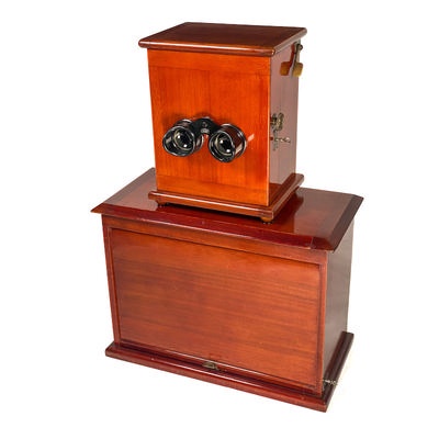 Leporello-Stereoscope 'Stereospekt' with Original Storage Base; Zeiss, Carl; c. 1926; M-ST066