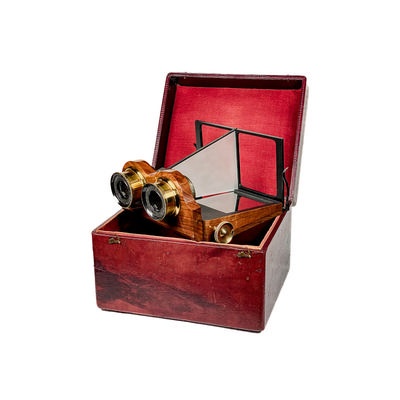 Stereoscope 'Patent Achromatic Mirror Stereoscope' with Original Storage Box; Smith, Beck & Beck; c. 1860; M-SH042
