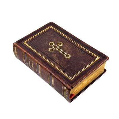 Religious book with a secret compartment with private nudes; c. 1900; M-A017