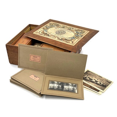 Boxed set of private colonial stereo views 'Vues Stéréoscopiques de la Conchinchine'; c. 1915; M-V008