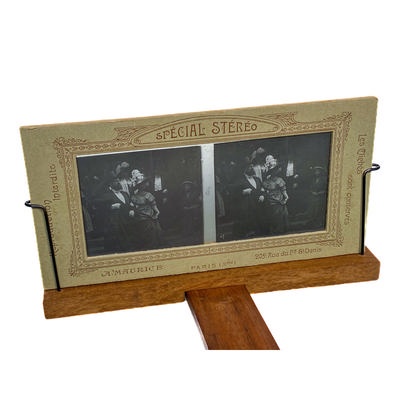 Boxed set of marriage stereo views 'Special Stéréo' and Holmes viewer; Maurice, A.; c. 1905; M-V004