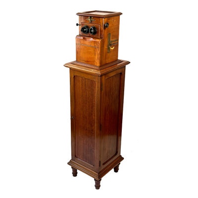 Tray-Stereoscope 'Metascope Spécial à foyer court' with Original Storage cabinet ; Mattey; c. 1926; M-SF010