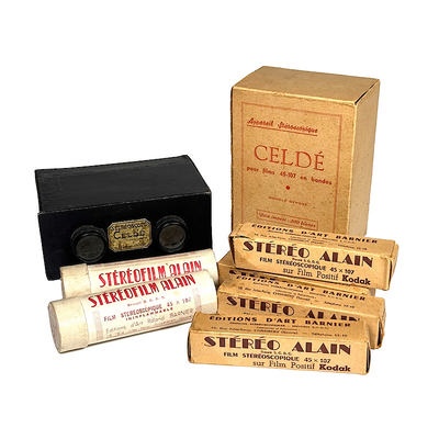 Stereoscope 'Celdé', with roll film set; Barnier, Roland; c. 1940; M-SH147 Stereoscope 'Celdé', with roll film set; Barnier, Roland; c. 1940; M-SH147
