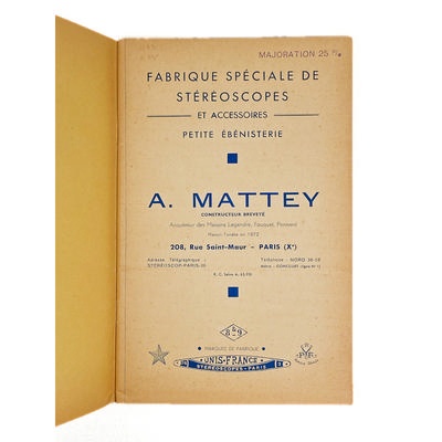 Catalogue Mattey 1936; M-D012