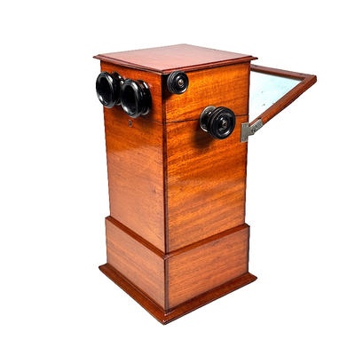 Chain-stereoscope 'Le Phénix' with interchangeable belt; Bize, Lucien; c. 1908; M-ST079