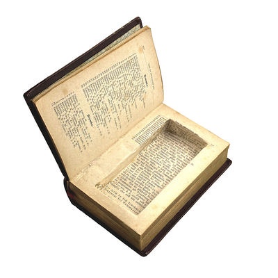 Religious book with a secret compartment with private nudes; c. 1900; M-A017