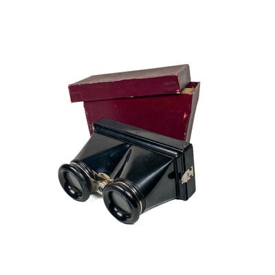 Stereoscope 'en ivorine noir' with Original Storage Box; Mattey; 1915-1930; M-SH054